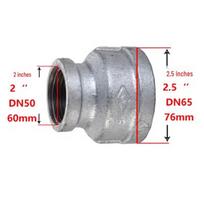 Galvanized Steel Internal Thread Reducer DN65xDN50 (5-Pack)