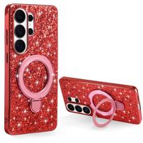 Samsung Galaxy S26 dėklas prabangus kietas PC blizgantis su žiedu stovas apsauginis galinis dangtelis dėklas Samsung S26 Plus korpusas Galaxy S26 auksas