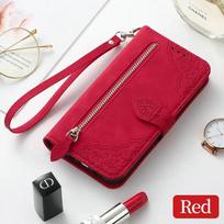 Honor Magic 8 7 6 Pro 6 Lite 5G Luxury Case Crossbody Zipper Leather Funda Honor Magic7 Pro 8 Lite Magic6 Pro Wallet Book Cover Honor Magic8 Pro raudona