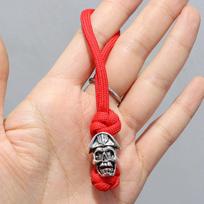 Handmade Viking-Style Keychain: Spartan Red Pirate Paracord Rope 10-12 cm