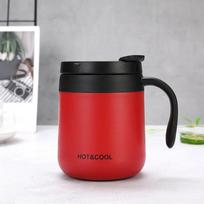 350/500ml Izoliuotas Kavos Puodelis su Rankena Nerūdijančio Plieno Izoliuotas Puodelis Kavos Termosas Arbatos Puodeliai su Lūpu 350ml gray