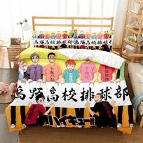 Anime Haikyuu Volleyball Bedding Set Boys Girls Twin Queen Size Duvet Cover Pillowcase Bed Kids Adult Fashion Home Textileextile 70x133cm 2pcs