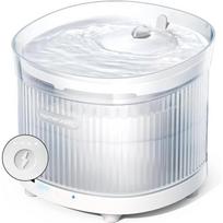 HomeRunPet Cordless Pet Fountain 30-Days Battery Operated, 2L/68oz Water Fountains for Cats Indoor with Quiet Wireless Pump white