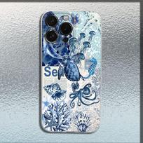 Jūros gyvūnų Jūros vėžlio meno dėklas telefonui iPhone 16,15,14,13,12,11 Plus,Pro,Max,XR,XS,X,Plus,SE,Mini Skaidrus minkštas dėklas iPhoneXSMAX