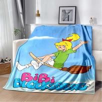 Bibi Blocksberg Vasaros Paplūdimio Flanelinis Antklodas, Animacinės Raganytės Bibi Banglenčių Spaudinio Šiltas Mesti Antklodą, Vaikų Miegamojo Sofos Dekoras Dovana 80cm x 120cm