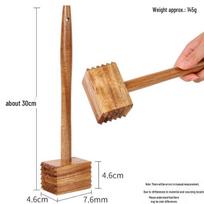 Double-Sided Acacia Beech Wood Meat Tenderizer Hammer