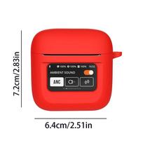 Silicone Shell Case for JBL Tour Pro2 Wireless Headphones Protective Case Earbuds Shockproof Covers Portable Protection Sleeve raudona