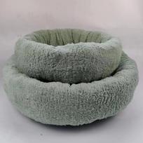 Small Round Cat Kennel  Arctic Velvet Thickened and Warm Small Pet Kennel  Car Pet Cat Kennel M gray