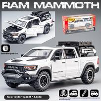 1/32 mastelio DODGE Mammoth 1000 TRX lydinio pikapo modelis, lieto metalo bekelės transporto priemonės modelis, garso ir šviesos simuliacija, žaislas vaikams, dovana balta