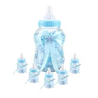 30pcs Cute Feeding Bottle Shape Candy Boxes for Event Christening Party Decoration Blue