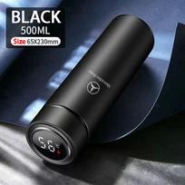For Mercedes Benz AMG W164 W203 W204 W168 CLA CLK ML AMG GLA 500ml Smart Water Bottle Stainless Steel Thermos Flasks Coffee Cup juoda