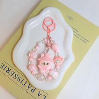 Cute Flocking Leader Labubu Keychain Doll Pendant Cartoon Cute Grain Bag Chain Pendant Gift