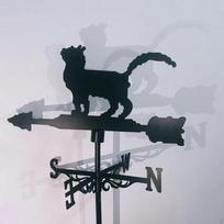 Vėjarodžio stogo tvirtinimas su ornamentu Vėjo indikatoriaus laikiklis Pavėsinei, tvorai, kiemo dekoravimui Cat Shape