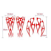 Motorcycle Flame Sticker for Gas Tank Fender Decals Vinyl Red Color Waterproof