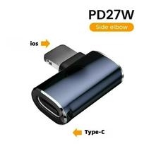 90 laipsnių kampu USB Type-C į Lightning adapteris, PD 27W, Lightning kištukas į USB C Lightning adapterį, skirtas iPad jungčiai