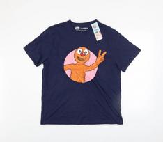 Comic Relief x Aardman Mėlynas Morph Grafinis Vyriškas Marškinėlis L 3XL