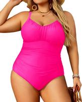 New high-end new one-piece swimsuit solid color high-end swimsuit with chest pad 3XL white
