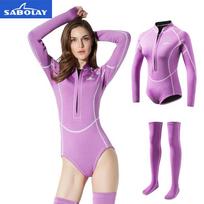 Customizable Women's Diving Suit 2MM Snorkeling Warm Cold-proof Split Stockings Sexy Surfing Jellyfish M