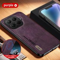 Case For Xiaomi 15T Pro 5G Retro Matte Leather Texture Build-in Magnet Protection Phone Cover For Xiaomi 15T 15 Pro Shell Bumper xiaomi 15 violetinė