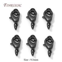 9.5mm 12mm 15mm Black Color Brass Lobster Clasp with Closed Rings,Connectors Clasps For Jewelry Making,DIY Bracelets Accessories 5 pcs