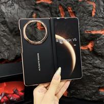 For Huawei Honor Magic V5 Case New Luxury PU Leather Skin Plating Protective Back Cover Case For Honor Magic V5 Phone Shell HONOR Magic V5