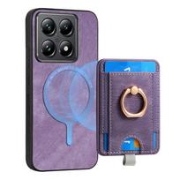 For Xiaomi 15T 14T Pro Poco X7 X6 F7 F8 Ultra 5G Leather Case Detachable 2IN1 Magnet Card Funda Redmi Note 14 Pro Plus M7 Cover Xiaomi 14 violetinė