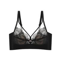 Underwear Women's Thin Rabbit Ear Underwear Crystal Cup Bra Adjustable Lace Bra 34/75A juoda