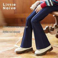 Little Naive Girls' Fleece-Lined Flare Pants 160