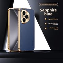 For Huawei Honor 600 Pro Case Luxury PU Leather Skin plating Lens Protective Back Cover Case For Honor 600 600Pro Phone Shell Honor 600 Pro mėlyna