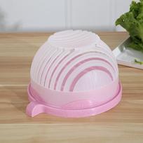 1PC Vegetable Salad Cutter Cutting Bowl Chopper For Vegetable SliceCut Fruit Salad Kitchen Tools Accessorie Gadgets Kitchen Item rožinė