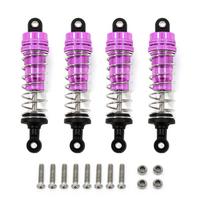 4 vnt. amortizatoriai, aliuminio lydinys, skirti WLtoys 1/14 144001 RC automobiliui, atnaujinimo dalys, priedai violetinė