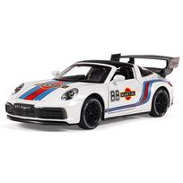 1/32 Porsche 911 Targa 4S Martini Racing Edition Sports Car Alloy Metal Diecast Model Car Sound & Light Pull Back Vehicles Gifts balta