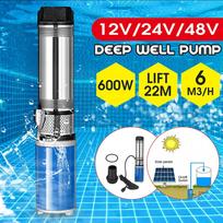 600W 12V/24V/48V 22m Aukšto kėlimo giliavandenis siurblys DC sraigtinis panardinamas siurblys žemės ūkio drėkinimui saulės energijos vandens siurblys 48V
