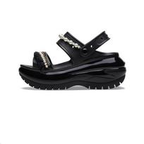 (WMNS) Crocs Mega Crush Pearl Ruffle Sandal 'Black' Women's 210179 EU 37-38