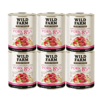 WILD FARM PURE MONO Kiauliena, obuoliai ir kinoa 6x800 g vienos rūšies baltymų šunų maistas