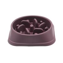 Pet Slow Feeder Bowl - Anti-Choking, Slow Eating Tableware for Dogs & Cats Purple; Small