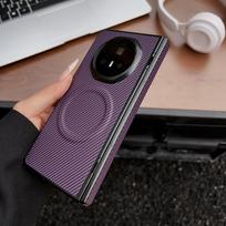 For Huawei Mate X6 Case New Hard carbon fiber Magnetic MagSafe Protective Back Cover Case For Huawei Mate X5 X6 Phone Shell For Mate X6 violetinė