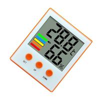 Digital Thermometer Hygrometer for Indoor Use Large LCD Display Alarm Function Accurate Air Inlet Design Home Office Warehouse oranžinė