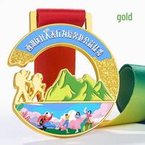 Custom Hiking & Climbing Endurance Medal for Outdoor Camping and Summit Marathon Events auksas