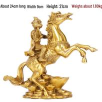 Bronze Horse-Riding Sage Monkey Figurine with Yuanbao