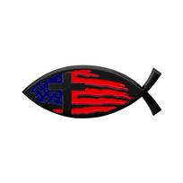 3D metalo Jėzaus žuvies JAV simbolis Amerikos nacionalinių vėliavų emblema lipdukas automobilio kėbulo galinės uodegos bagažinės lipdukas Motociklo automobilio dekoras