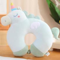 42x35cm Cartoon Unicorn U-shaped pillow Plush Cute Whale Sloth Unicorn Lion Dinosaur Cushion Stuffed Soft Memory Foam Dolls 42x35cm mėlyna