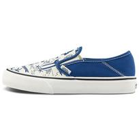 Vans Slip-On SF Juokingas Spaudas Tikra Tamsiai Mėlyna Unisex Kedai VN0A5HYQAXV 36