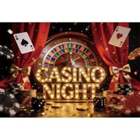 Las Vegas Golden Flash Dice Poker Casino Banner Background, Casino Night Scene, Birthday Party Decoration Photography Background Vinyl 75X50cm