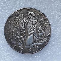 Vintage 1964 Skull Angel Embossed Silver Dollar Commemorative Coin #751 107610133