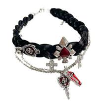Skeleton Y2K Leather Necklace Red Tassel Beaded Necklace Fashion Halloween Skull Choker  Unisex juoda