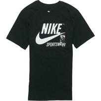Nike Retro American Color-Block Letter Logo Print Crew Neck T-Shirt Men Tops Black BV0627-010 M