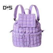 18 l dygsniuota kuprinė moterims Puffer Hiker Pack Viršutinė atvartu sutraukiama virvele kuprinės paminkštinimas Kelioninis debesies sporto krepšys violetinė