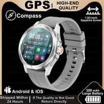 2025 GPS Sekimo Sportinis Išmanusis Laikrodis Vyrams HD Ekranas Bluetooth Skambutis NFC Širdies Ritmas Vandeniui Atsparus Išmanusis Laikrodis Silicone sidabras