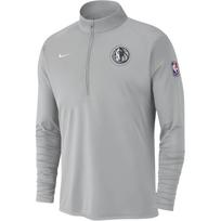 Nike 2024-2025 Season NBA Warm-Up Training Dallas Mavericks Player Edition Half-Zip Polo Sweat-Wicking Long Sleeve T-Shirt Men tops Silver HF3906-007 L